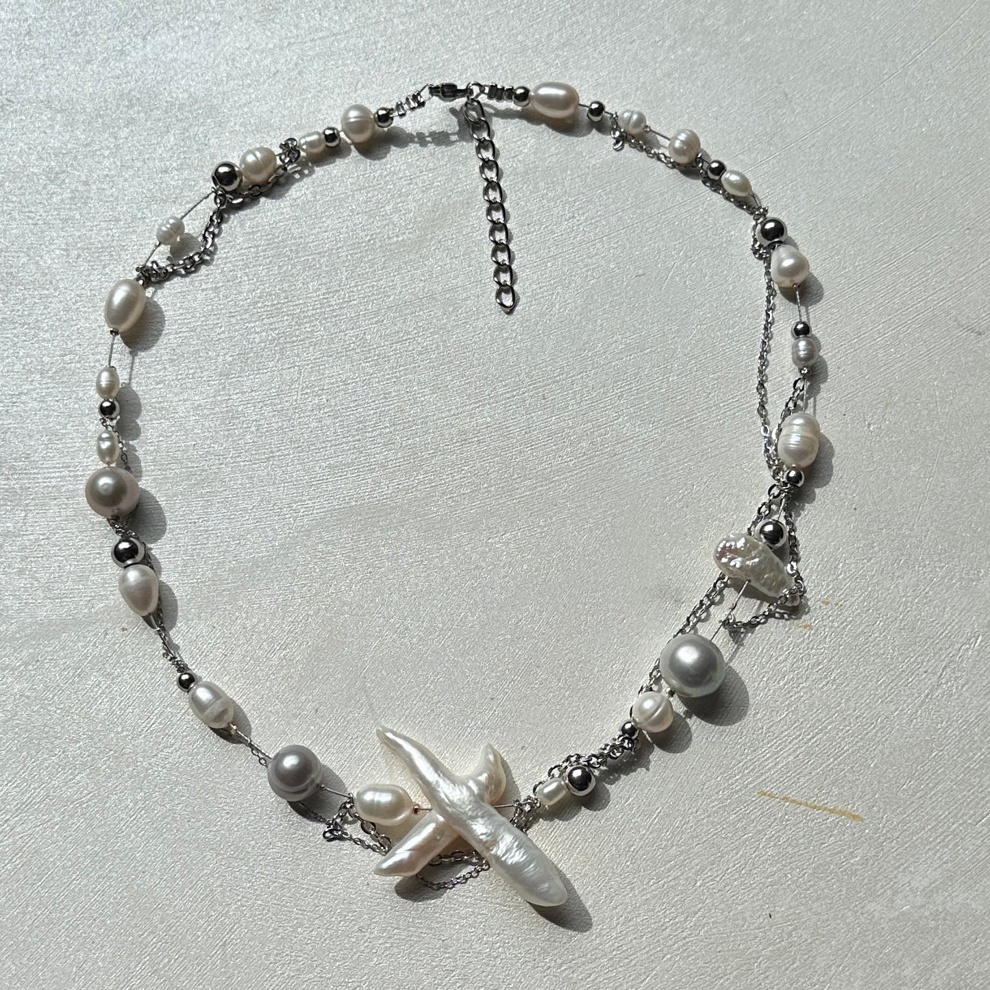 Crosspearl Steel Necklace