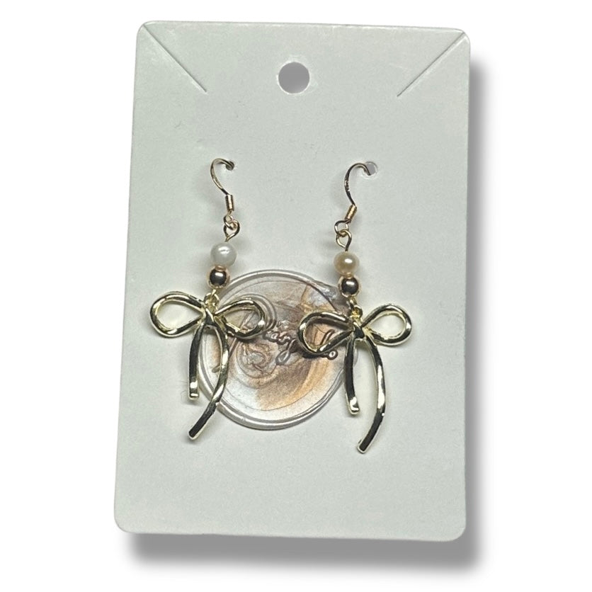 Gold Bow Earrings