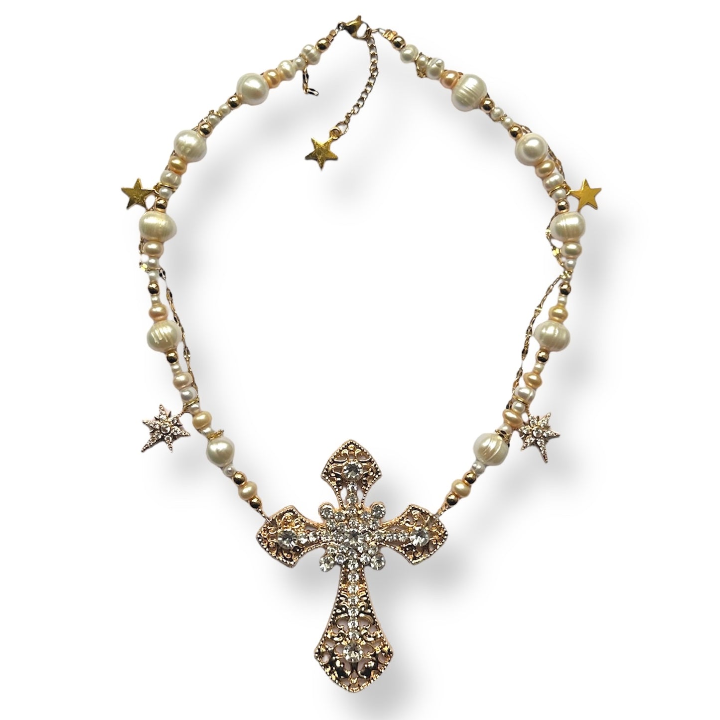 Gold Big Cross Necklace