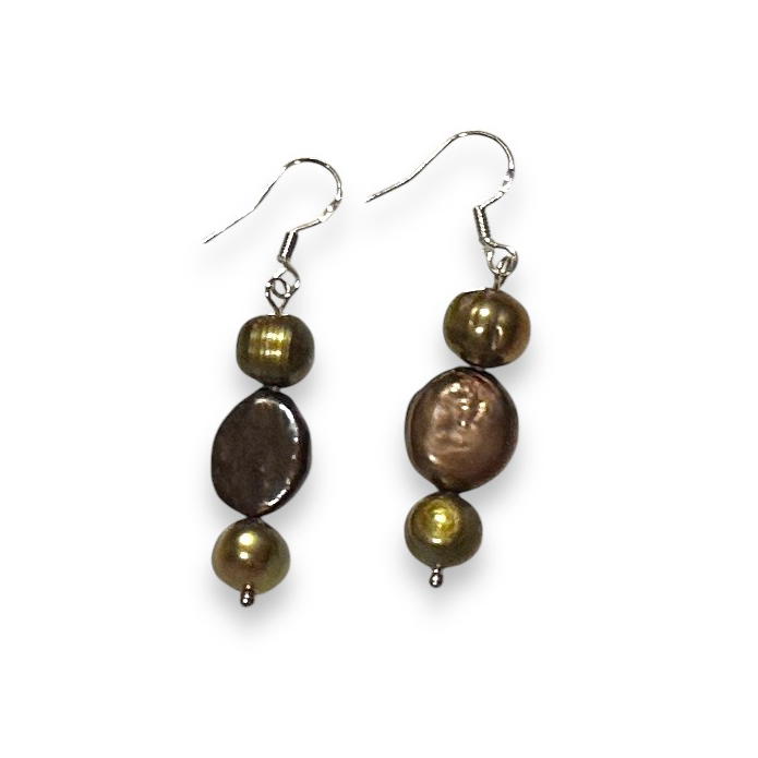 Brown Keshi Earrings