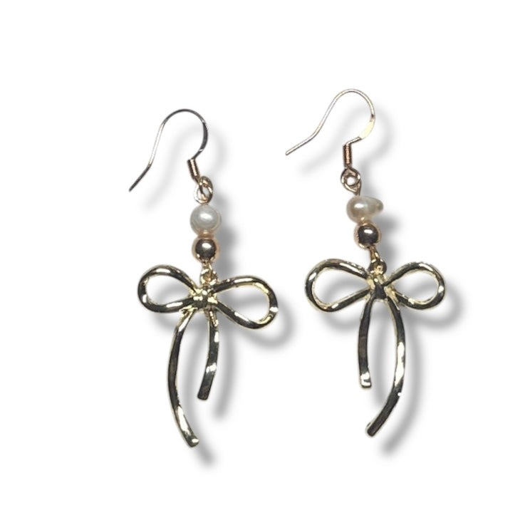 Gold Bow Earrings