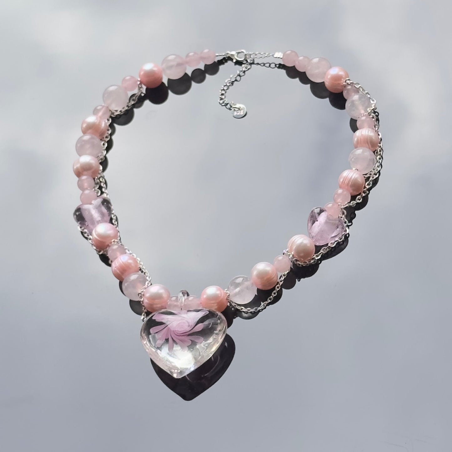 Flower Roseglass Necklace