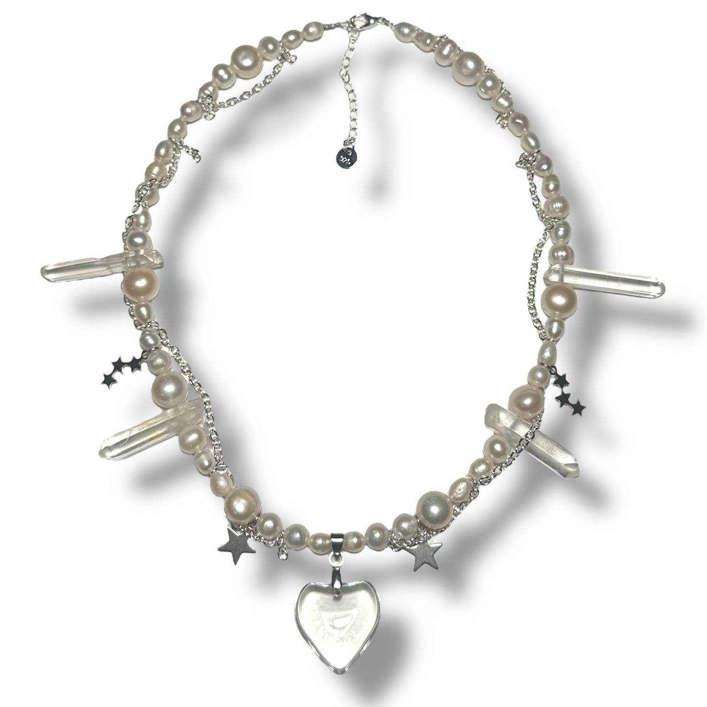 White Heart Necklace