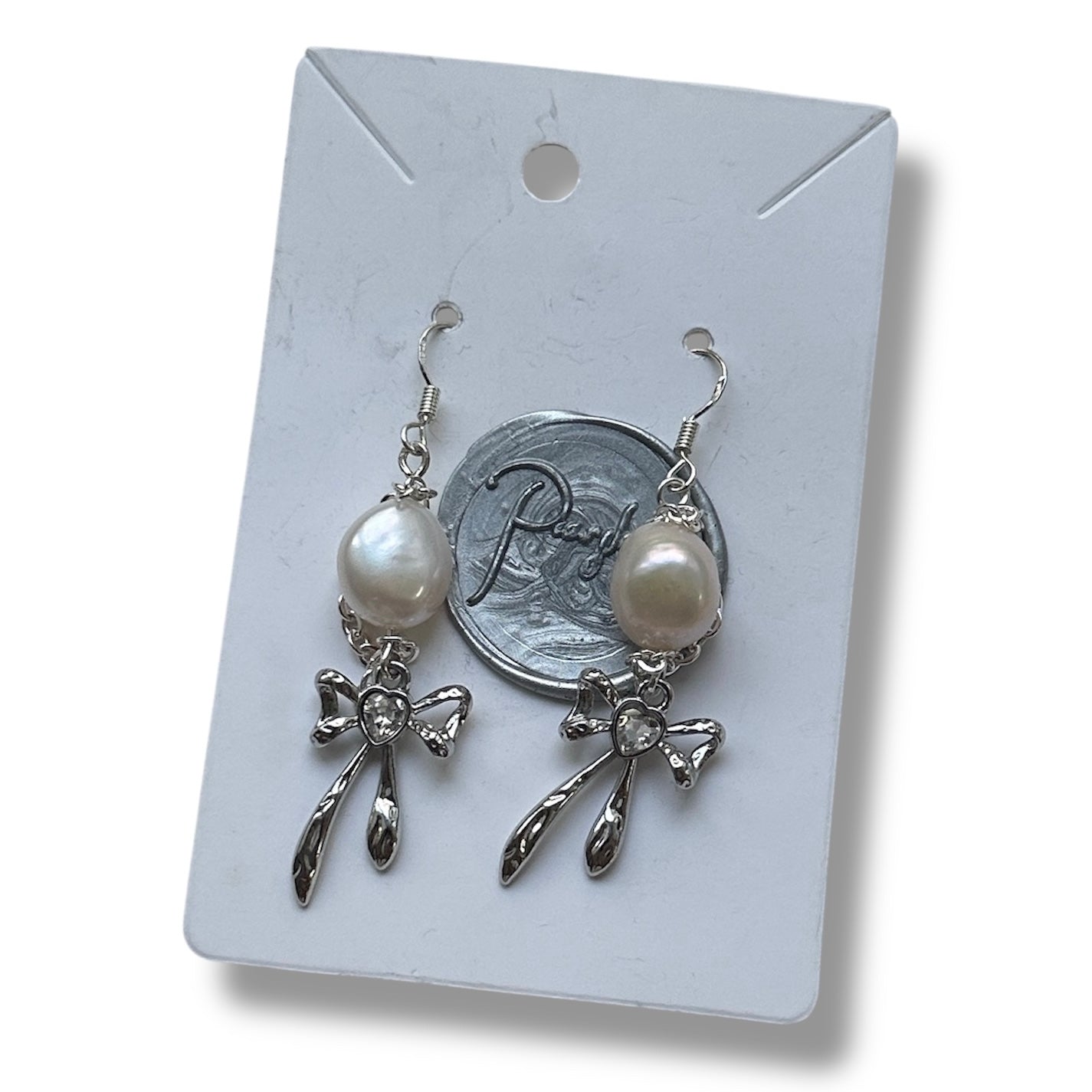 Grey Bow Earrings