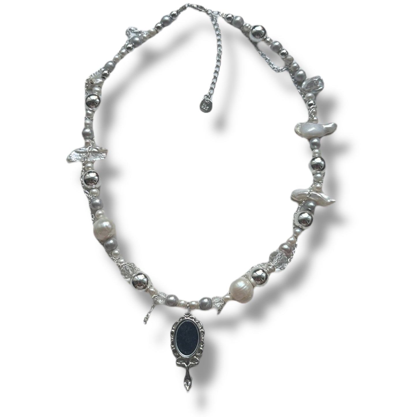 Grey Mirror Necklace