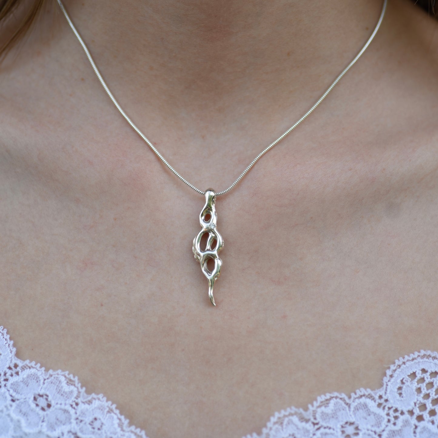 Melting Silver Necklace