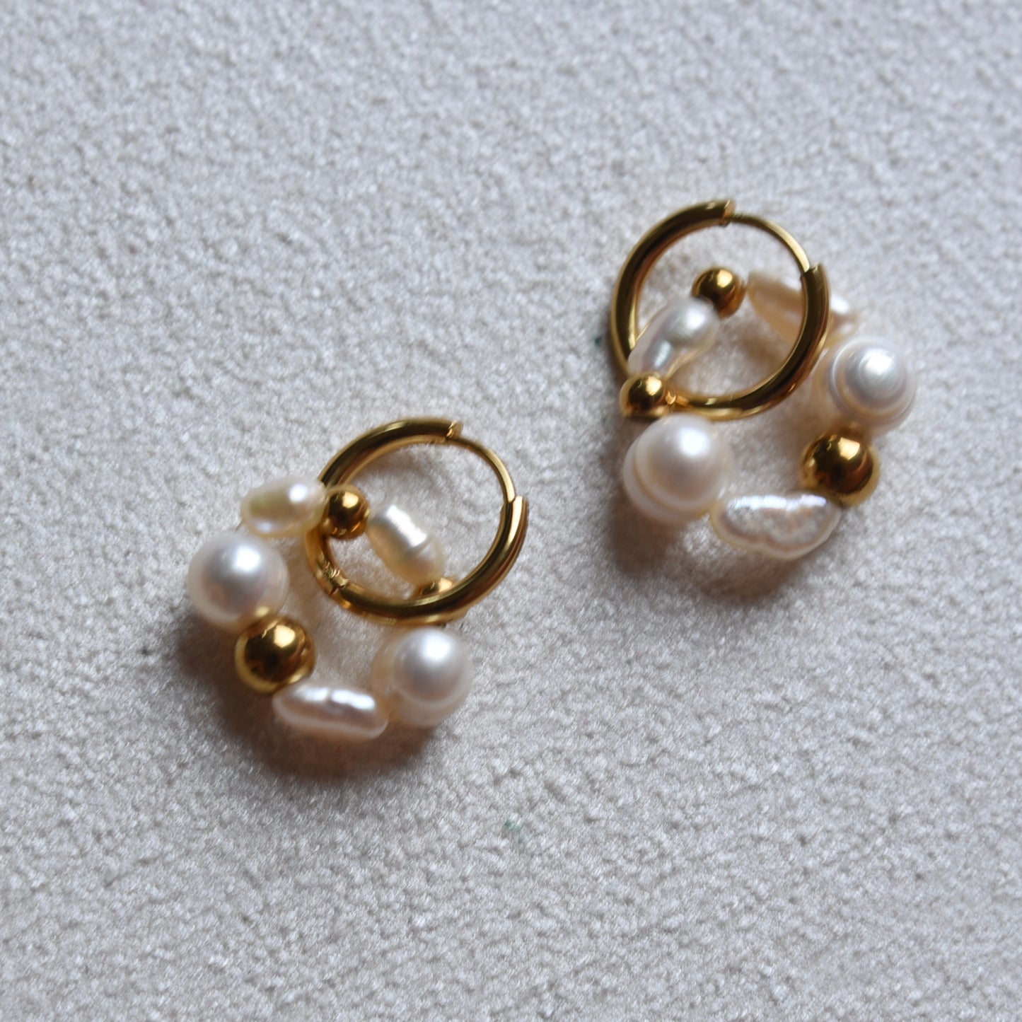 Pearl and Steel Earrings