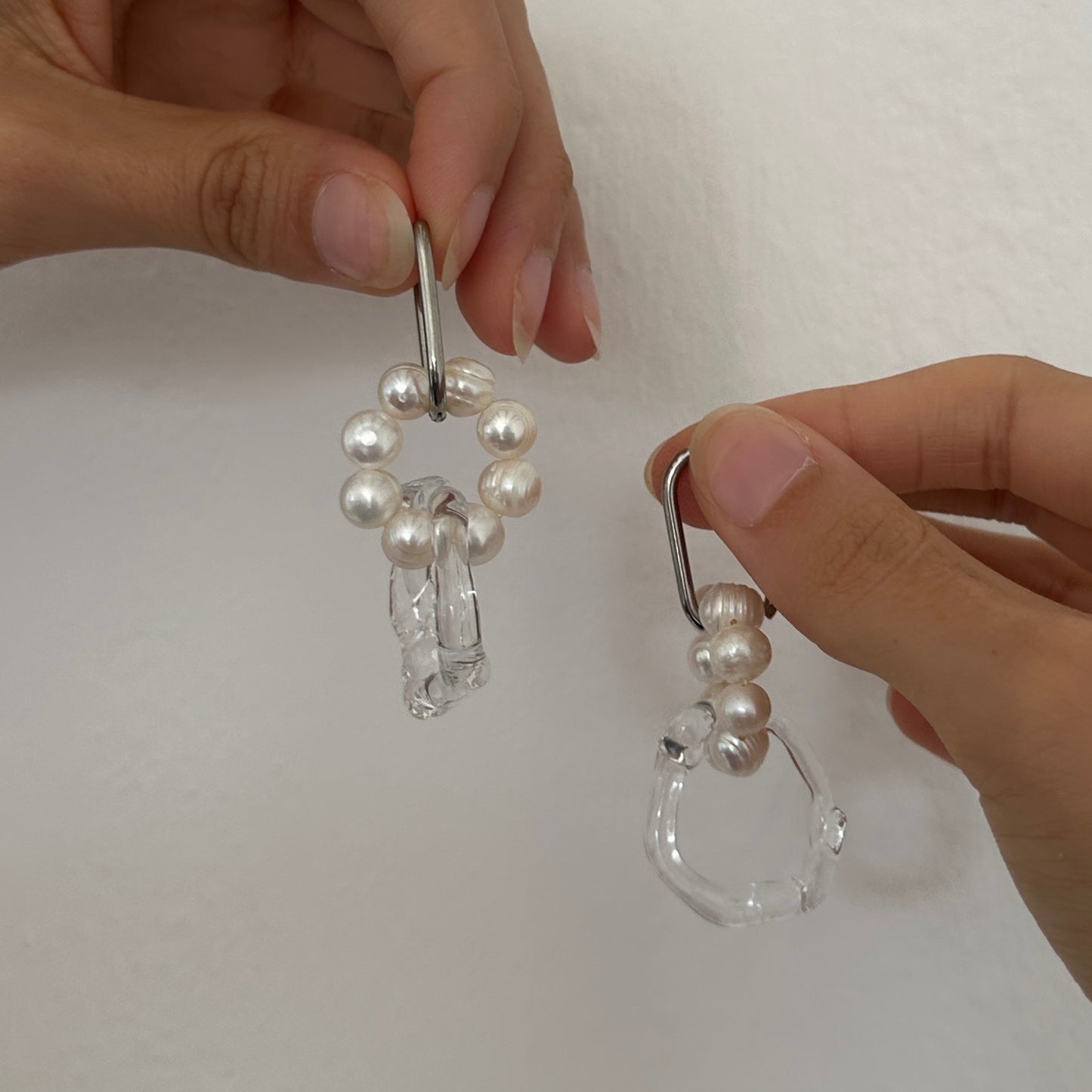 Glasspearl and Steel Earrings
