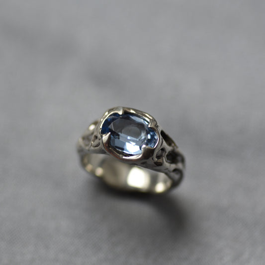 Blue Love Silver Ring