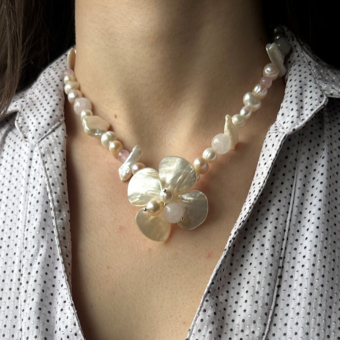 Keshi Seaflower Necklace