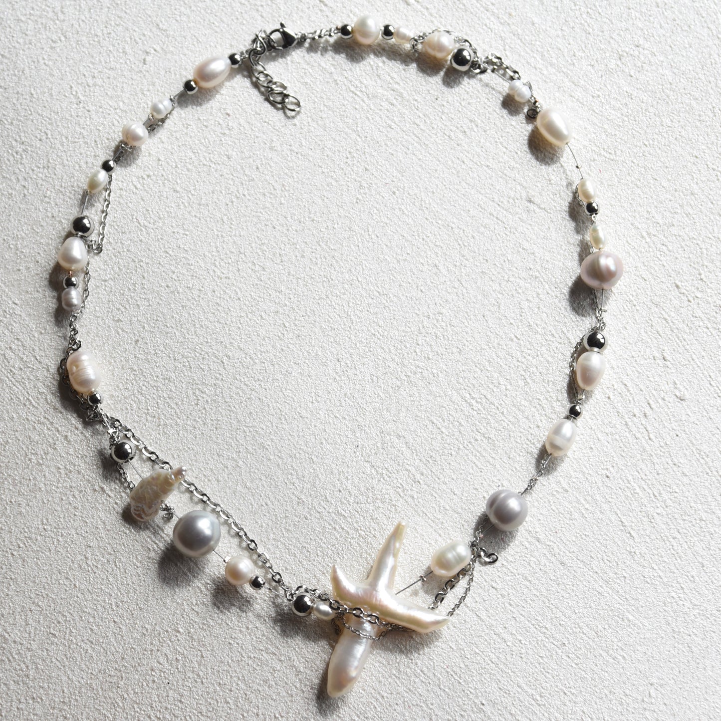 Crosspearl Steel Necklace