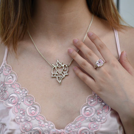 Melting Heart Silver Necklace