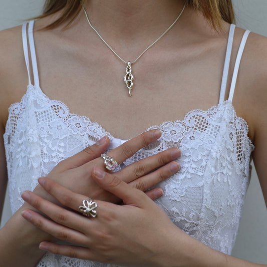 Melting Silver Necklace