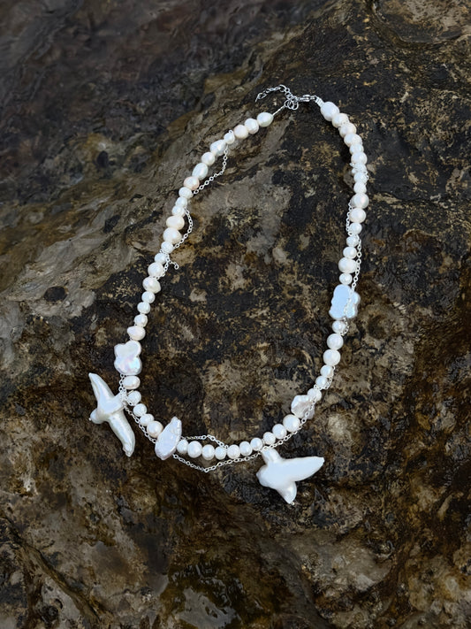 Keshi Pearl Star Necklace