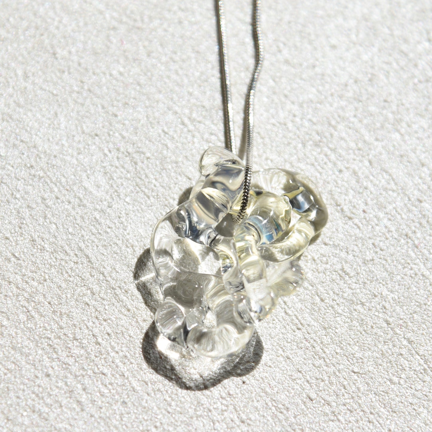 Holographic Glass Silver Necklace