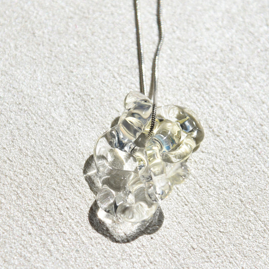 Holographic Glass Silver Necklace