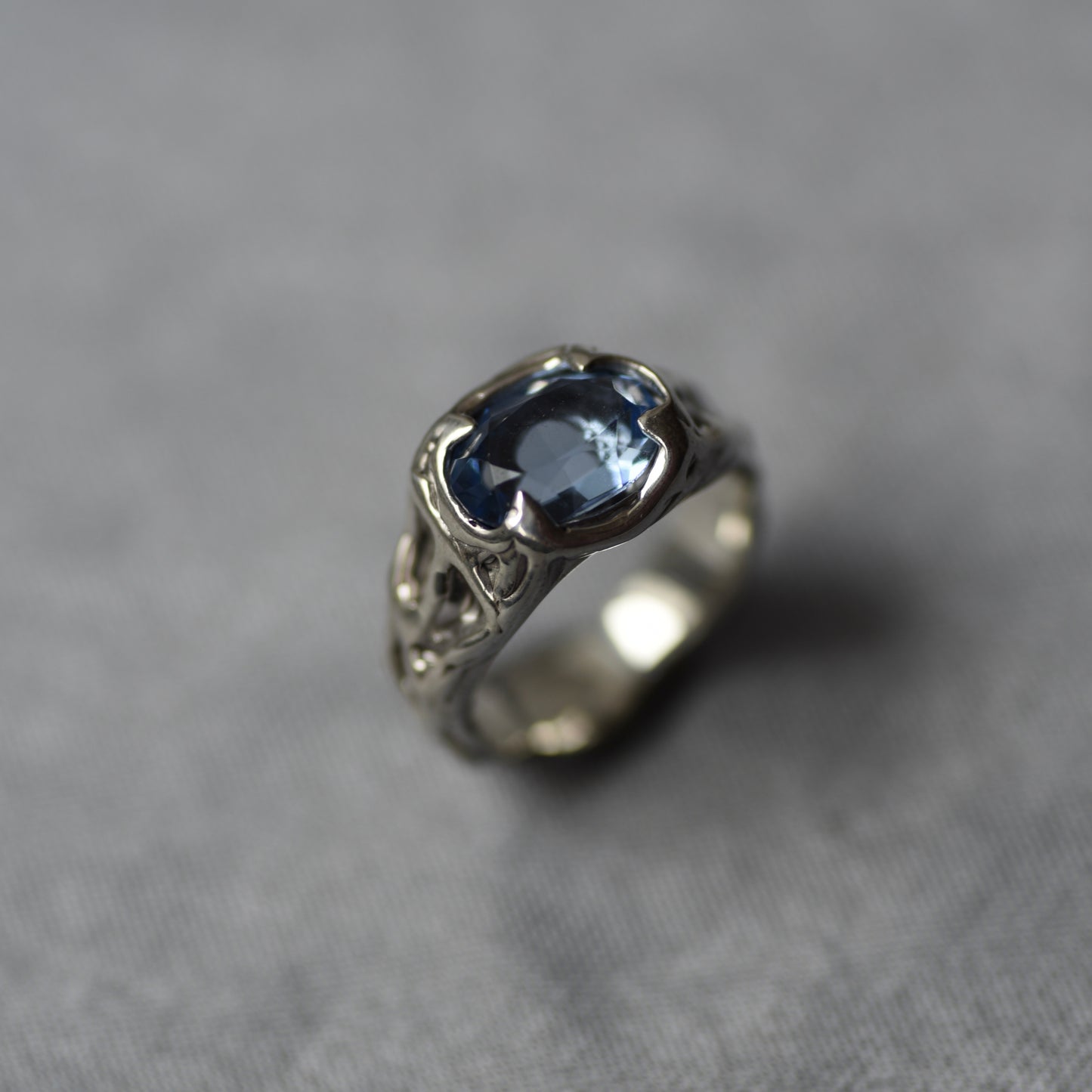 Blue Love Silver Ring