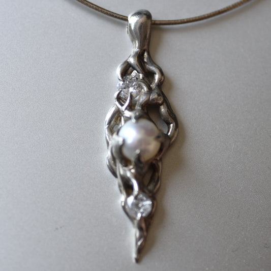 Organic shaped Silver Necklace