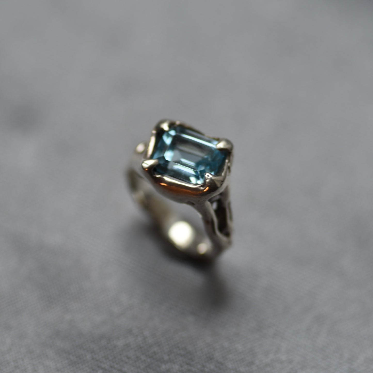 Blue Zircon Silver Ring