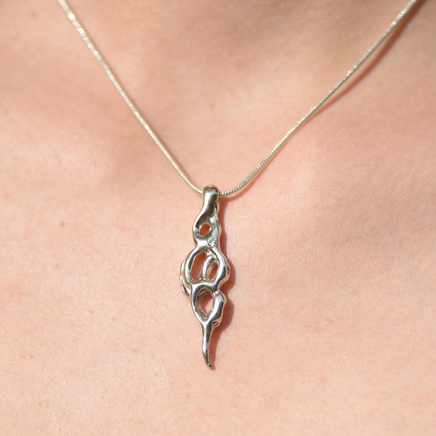 Melting Silver Necklace