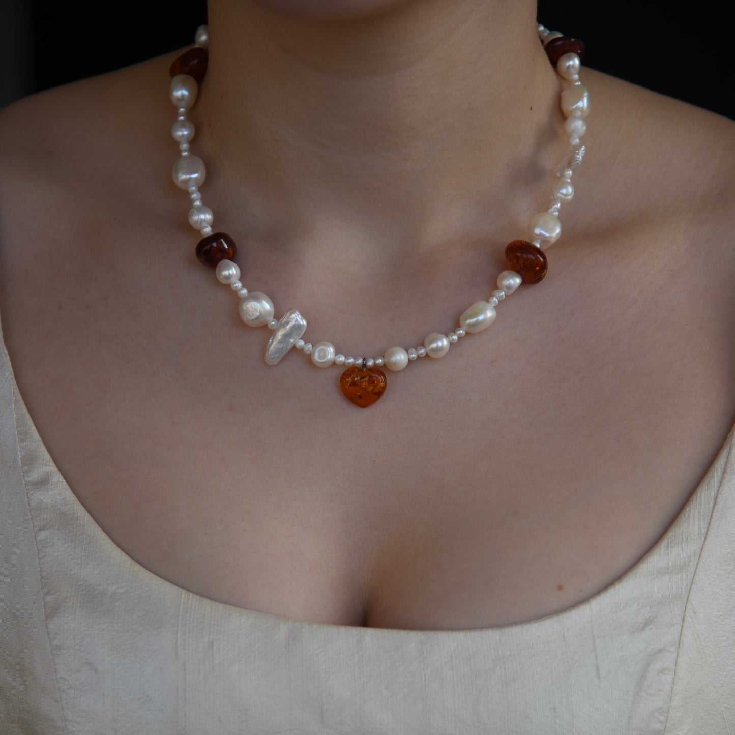 Amber Heart Necklace