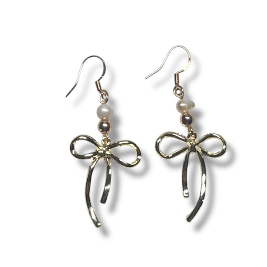 Gold Bow Earrings