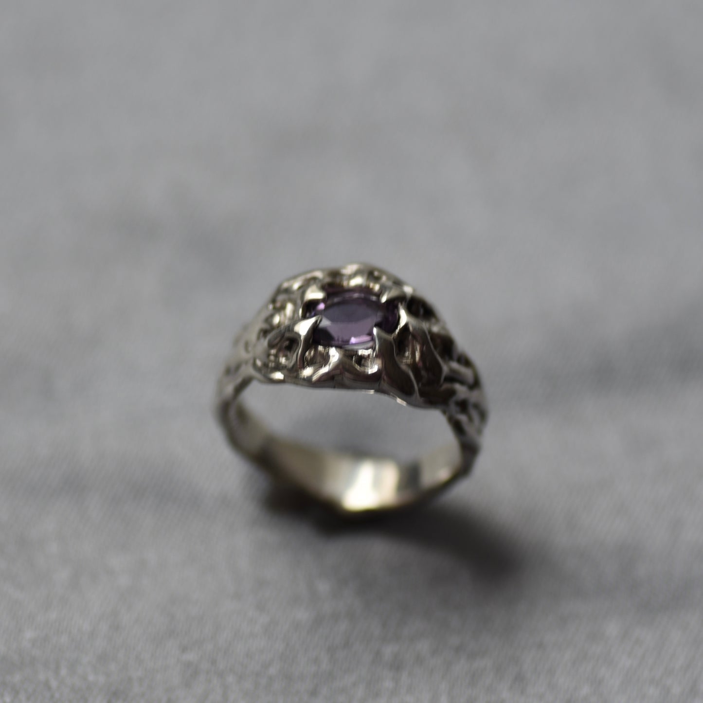 Purple Loverain Silver Ring