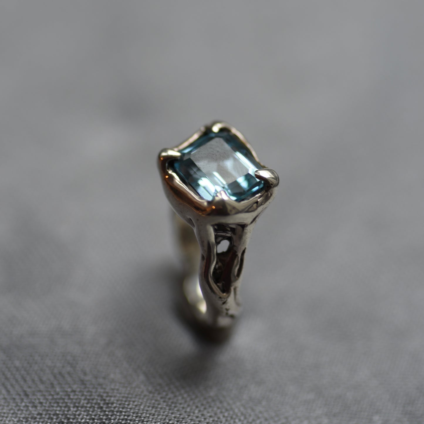 Blue Zircon Silver Ring