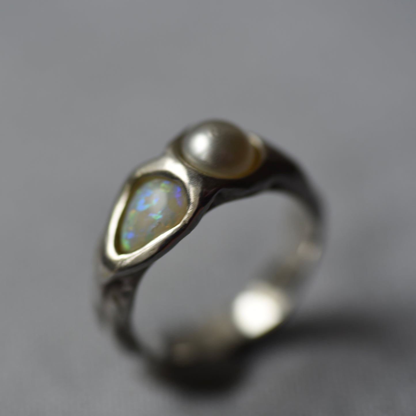 Opal Love Silver Ring