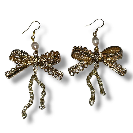 Gold Bow Earrings