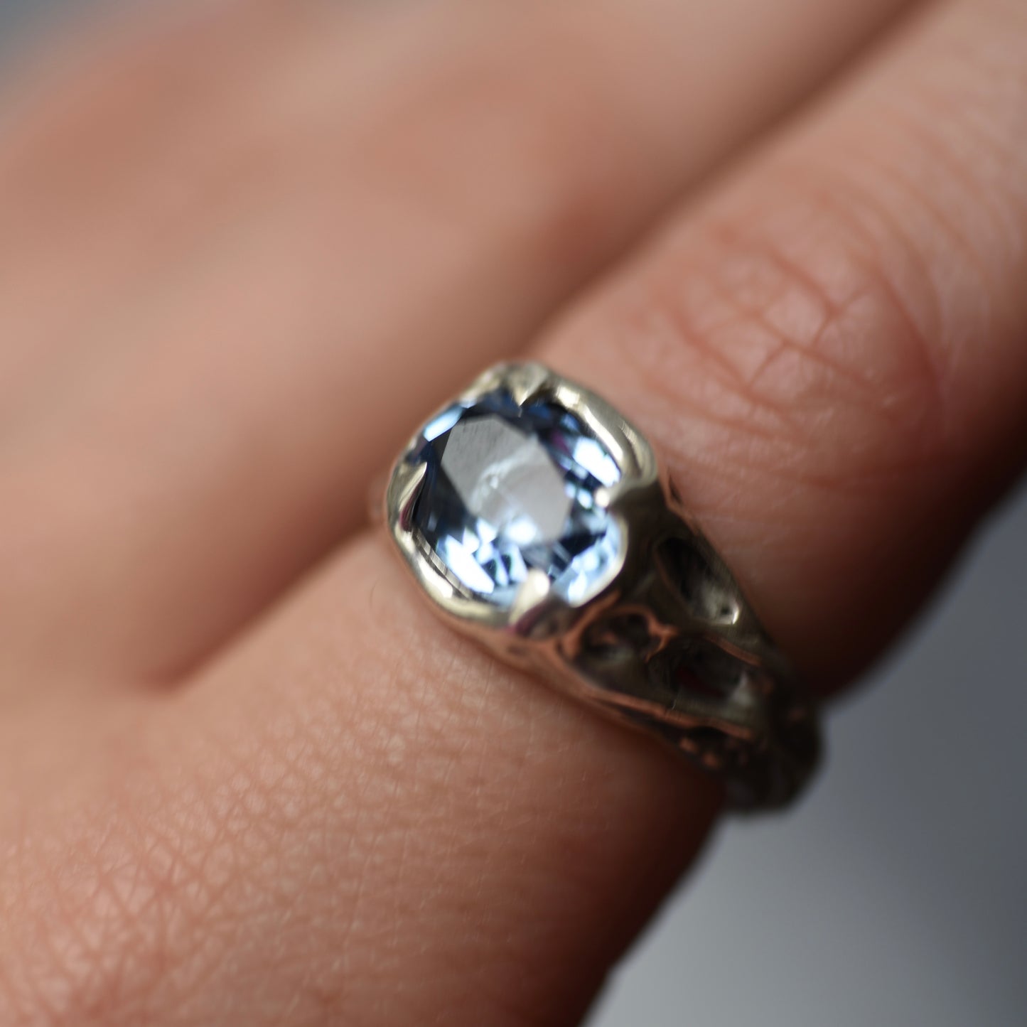 Blue Love Silver Ring