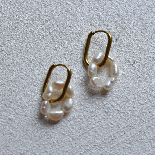 Small Gold Pearl Earrings