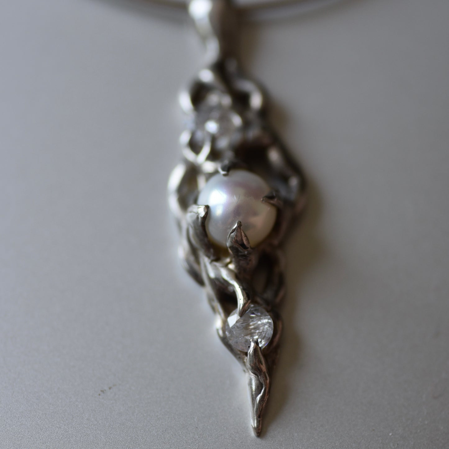 Organic shaped Silver Necklace