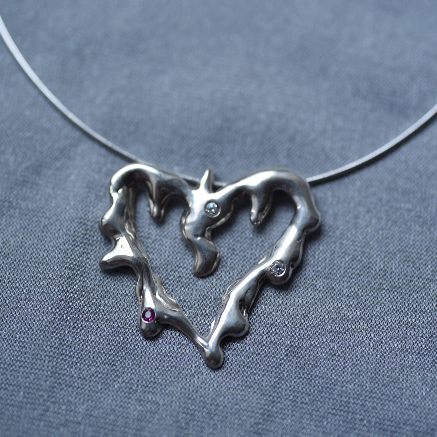 Lovers Heart Silver Necklace