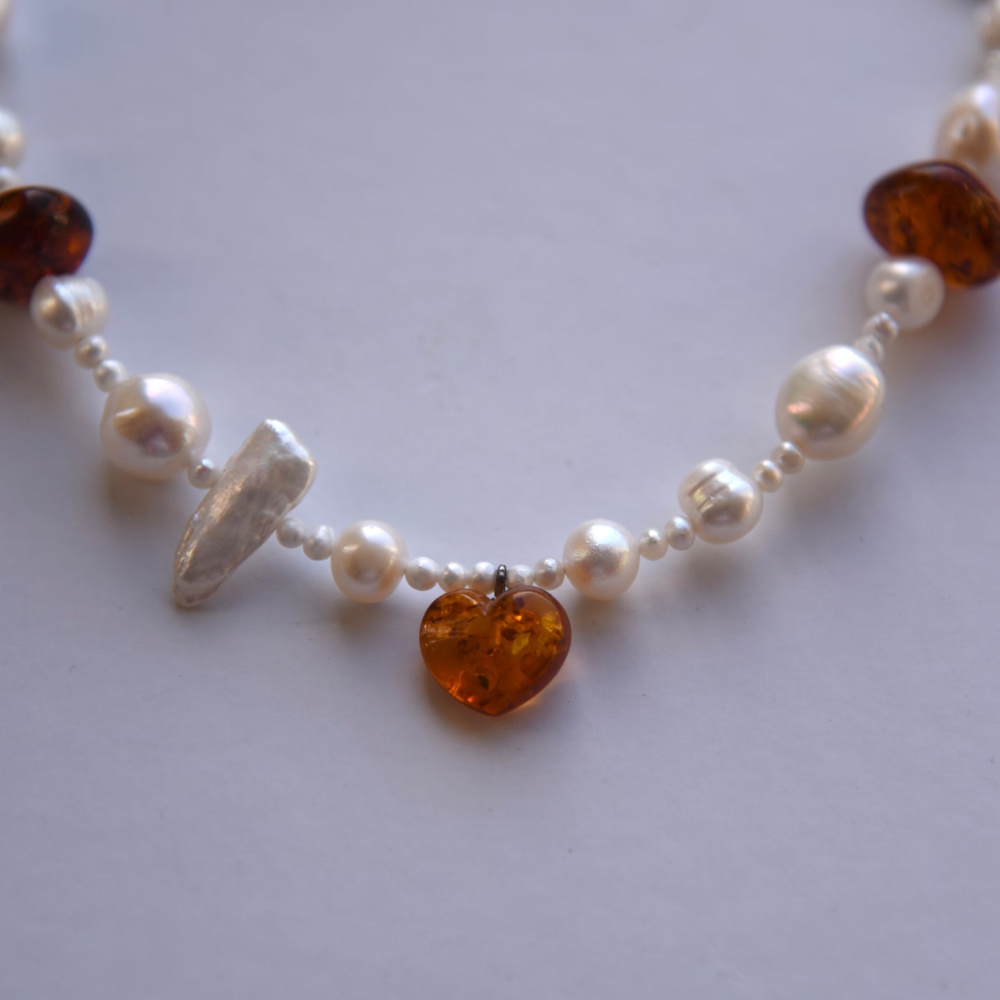 Amber Heart Necklace