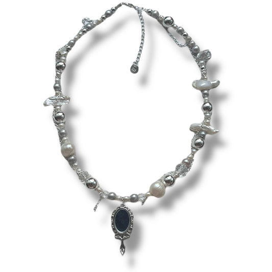 Grey Mirror Necklace