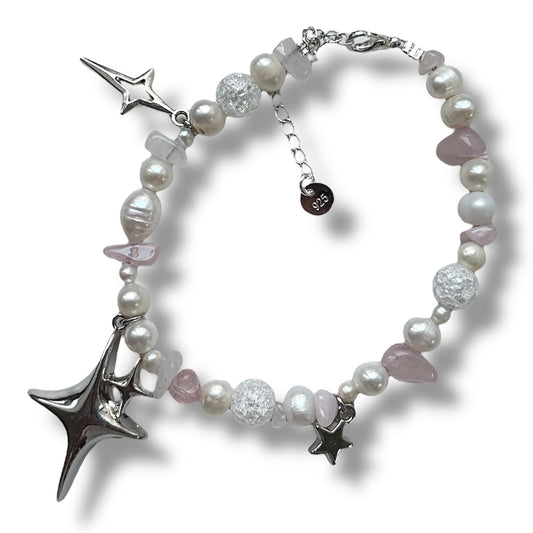 Rosé Pearl Star Bracelet
