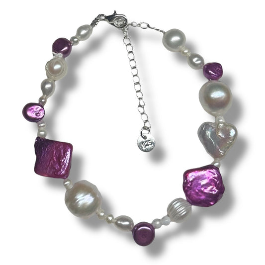 Pink Keshi Bracelet